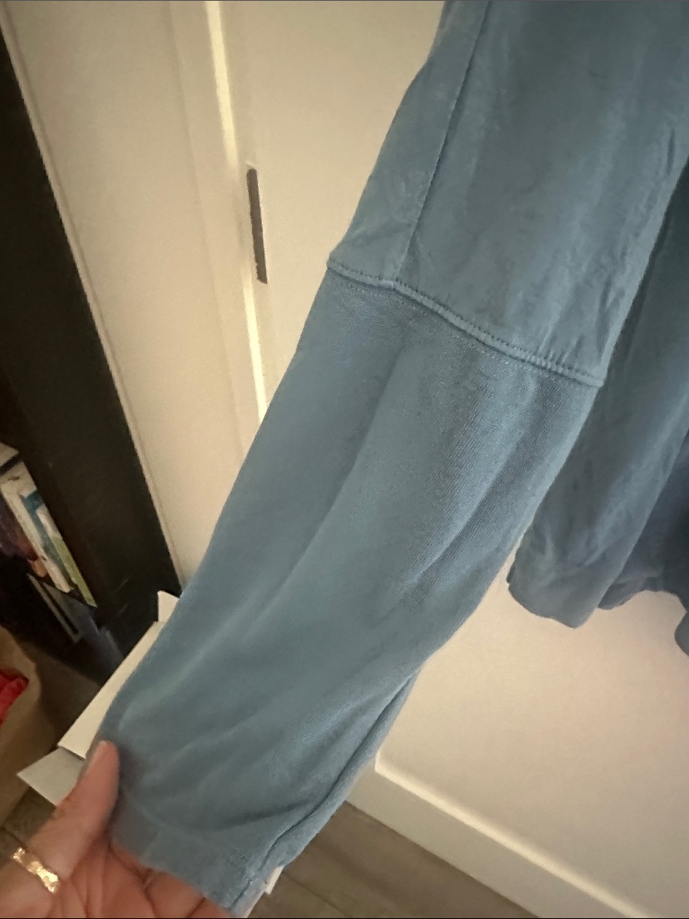 Zella Teal-Blue Long Sleeve Lightweight Top - Picture 3 of 6